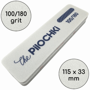 Баф-шлифовщик для ногтей, 100/180 грит, Серый, 115 х 33 мм, 4 шт
